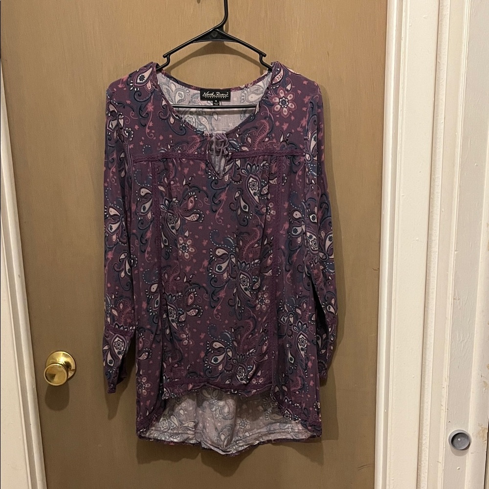 North River Outfitters Women's Top in Purple Paisley